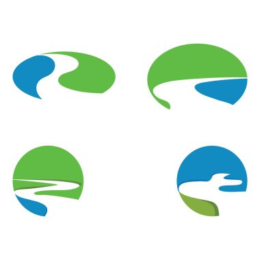 Nehir ikonu Vektör İllüstrasyon Tasarımı Logosu