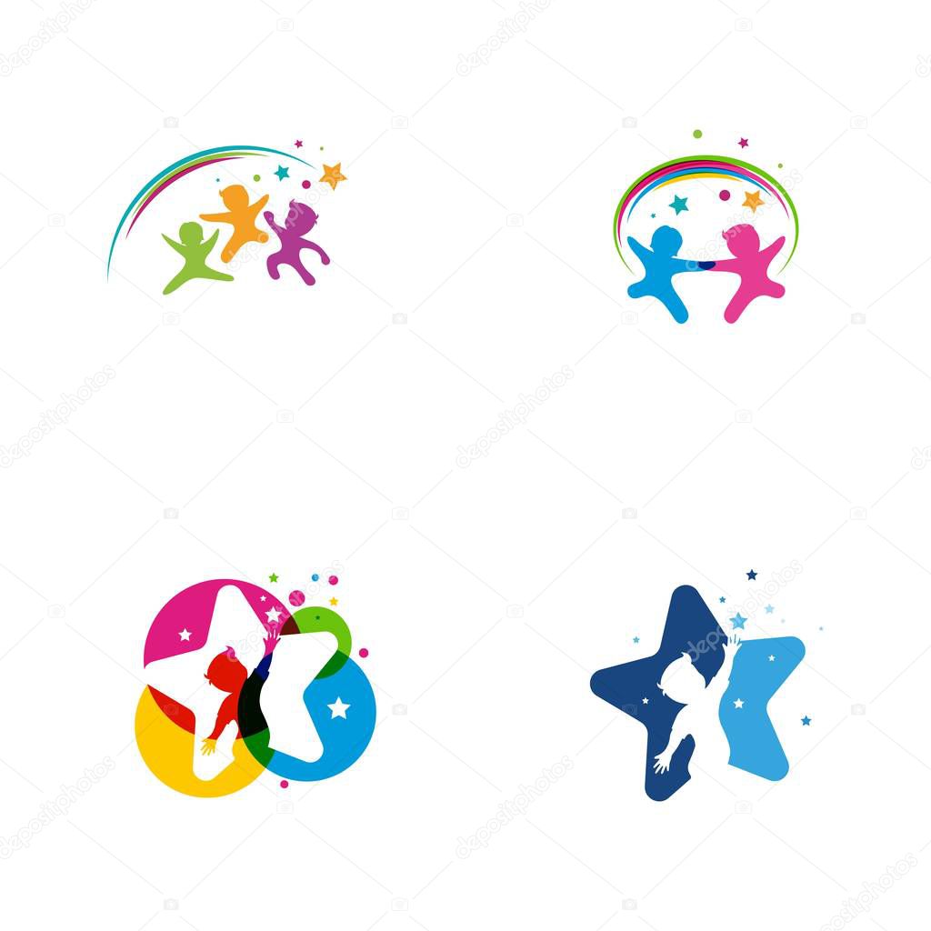 Kids concept vector illustration icon design