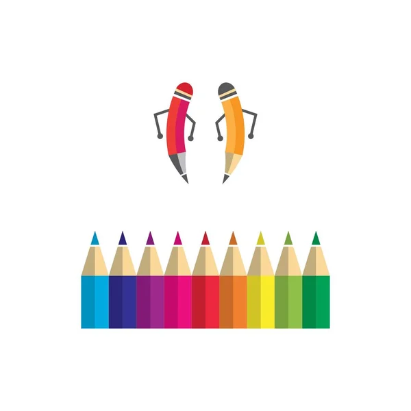 Ícone de lápis Vector Design de ilustração Logo — Vetor de Stock