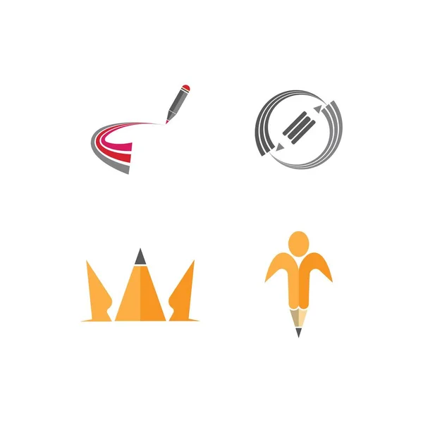 Ícone de lápis Vector Design de ilustração Logo —  Vetores de Stock