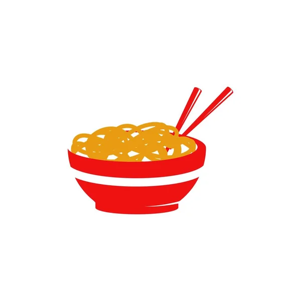 Fideos símbolo signo de comida ilustración — Vector de stock