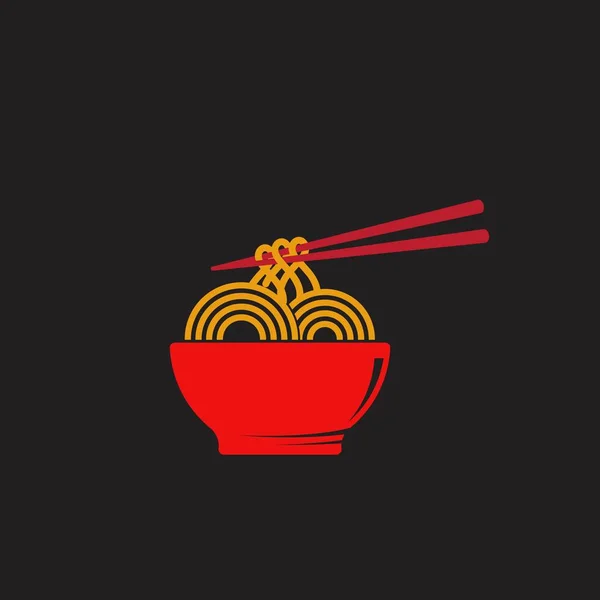 Noodles voedselteken symbool illustratie — Stockvector