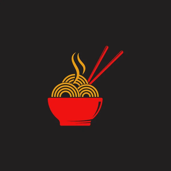 Noodles sinal de comida símbolo ilustração — Vetor de Stock