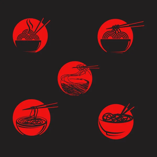 Makaron jedzenie znak ilustracja — Wektor stockowy