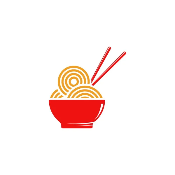 Fideos símbolo signo de comida ilustración — Vector de stock