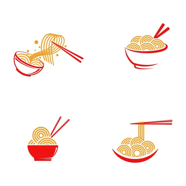 Nouilles illustration de symbole de signe alimentaire — Image vectorielle
