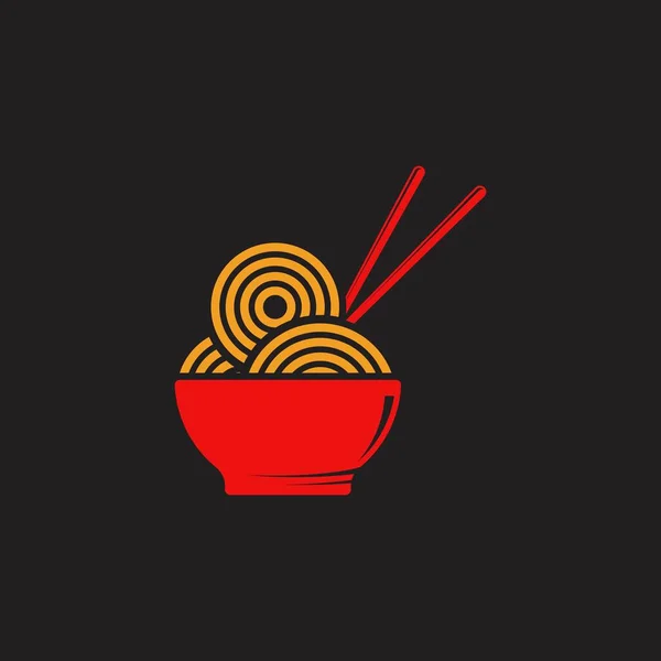 Fideos símbolo signo de comida ilustración — Archivo Imágenes Vectoriales