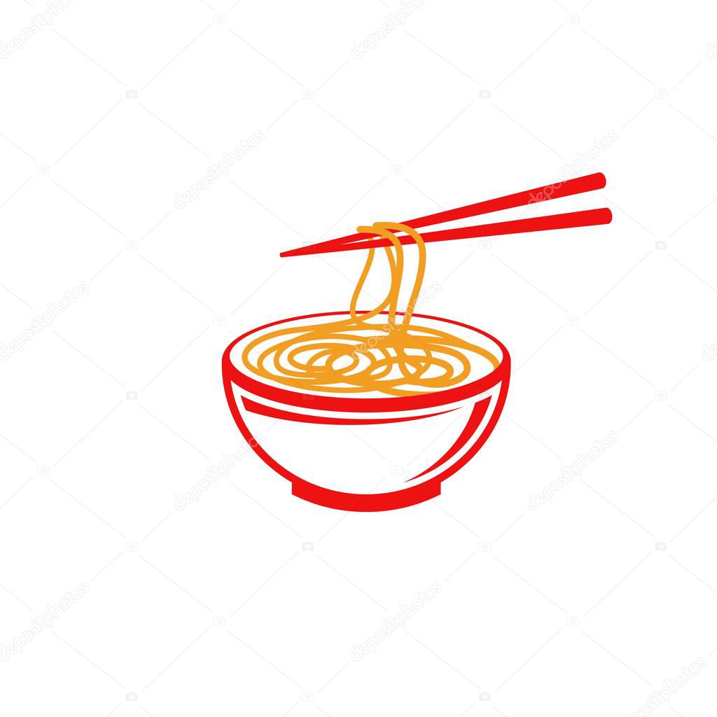Noodles food sign symbol illustration design template