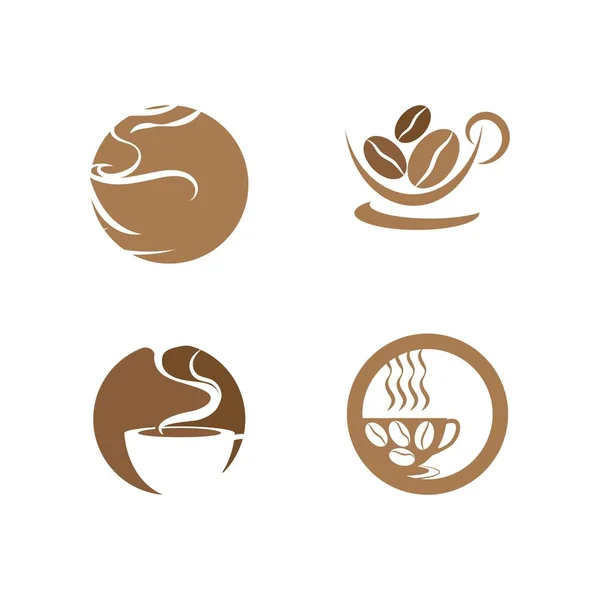 Set Kaffeetasse Logo Vorlage — Stockvektor