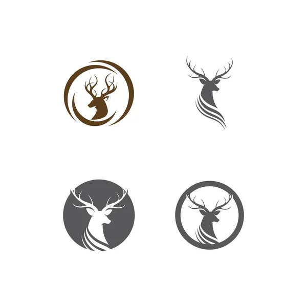 Définir l'icône Cerf Illustration vectorielle Logo — Image vectorielle