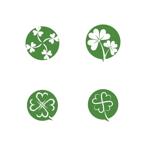 Set Icono de trébol Vector Diseño de ilustración Logo — Vector de stock