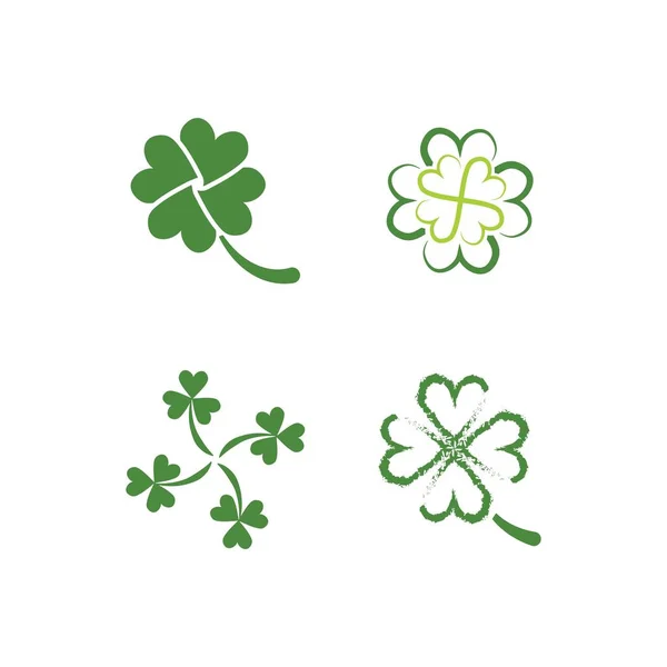 Set Clover ícone Vector Ilustração design Logo — Vetor de Stock