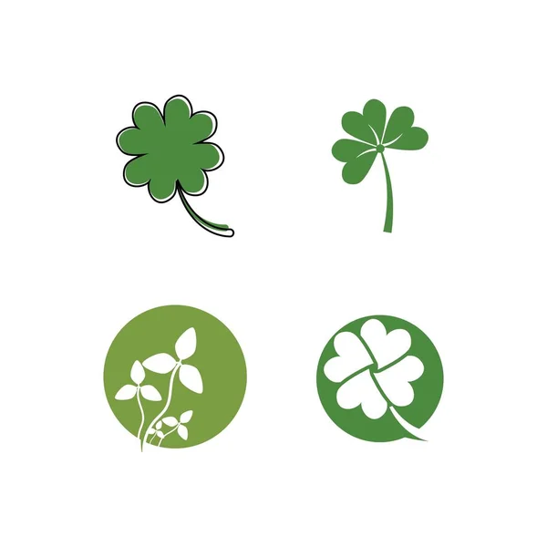 Set icône de trèfle Vector Illustration design Logo — Image vectorielle