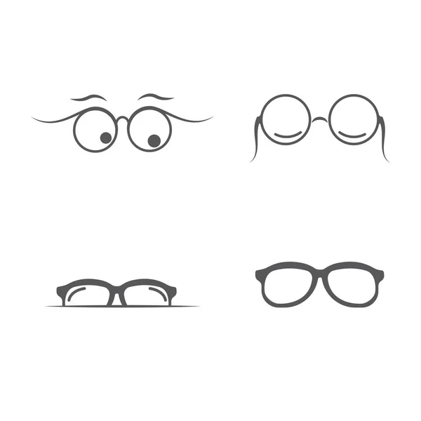 Icono de gafas Vector Diseño de ilustración Logo — Archivo Imágenes Vectoriales