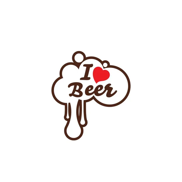 Amo Beer Vector Ilustração Modelo Design —  Vetores de Stock