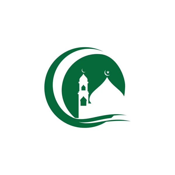 Mosque Moslem Icon Vector Plantilla Diseño Ilustración — Vector de stock