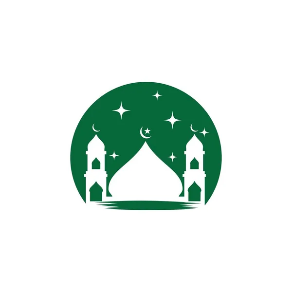 Mosque Moslem Icon Vector Plantilla Diseño Ilustración — Archivo Imágenes Vectoriales