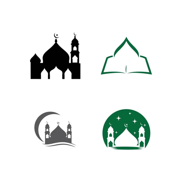 Mosque Moslem Icon Vector Plantilla Diseño Ilustración — Vector de stock