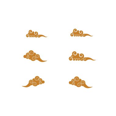 Çin bulut simgesi Vektör İllüstrasyon Tasarım Logo şablonunu Ayarla