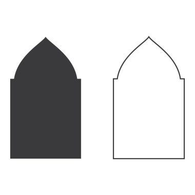 İslami pencere simgesi Vektör İllüstrasyon Tasarım Logo şablonu