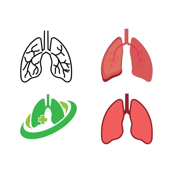 Set Lung Vector Illusztráció Tervezés Logó Sablon — Stock Vector