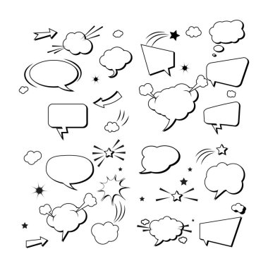 Çizgi Roman Tasarım Element Vektörü İllüstrasyonu