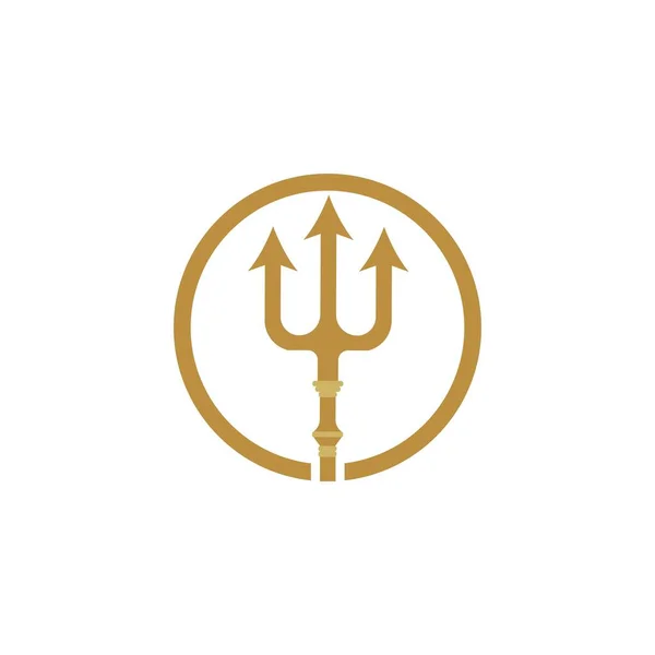 Tridente Logo Modello Icona Vettoriale Illustrazione Design — Vettoriale Stock