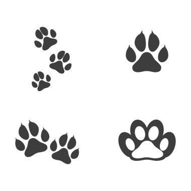 Paw Logo tasarım vektör çizim şablonu
