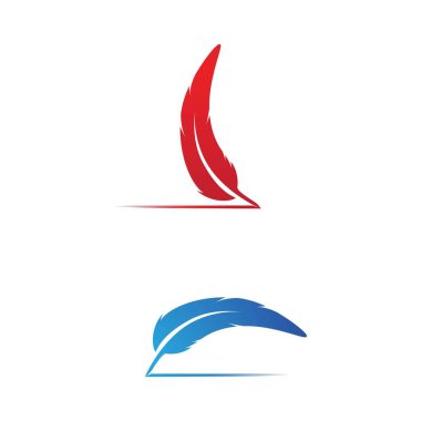 Tüy kalem şablonu Vektör illüstrasyonuName