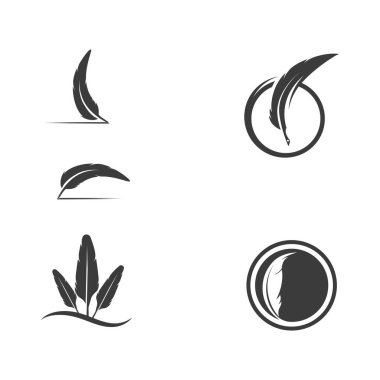 Tüy kalem şablonu Vektör illüstrasyonuName