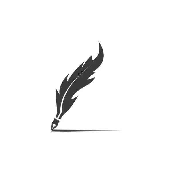 Feather Pen Icon Template Vector Illustration — Stock Vector