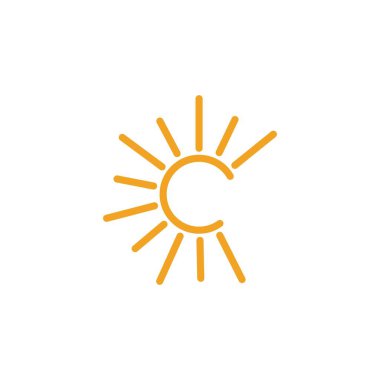 Güneş Vektörü illüstrasyon Simgesi Logo Şablonu tasarımı