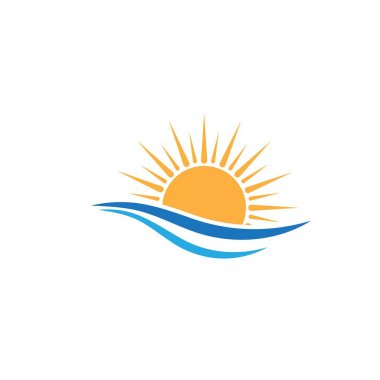 Güneş Vektörü illüstrasyon Simgesi Logo Şablonu tasarımı