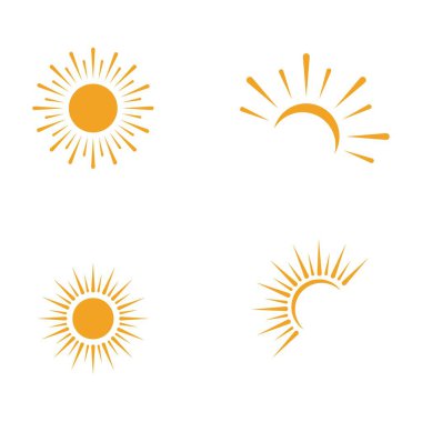 Güneş Vektörü illüstrasyon Simgesi Logo Şablonu tasarımı
