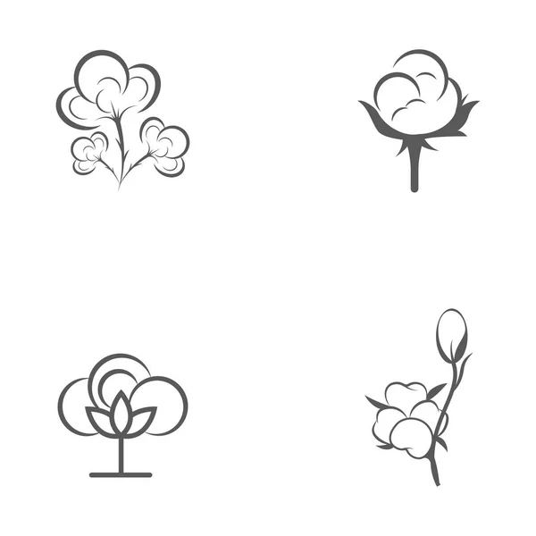 Baumwolle Blume Vektor Symbol Vorlage Symbol Natur — Stockvektor