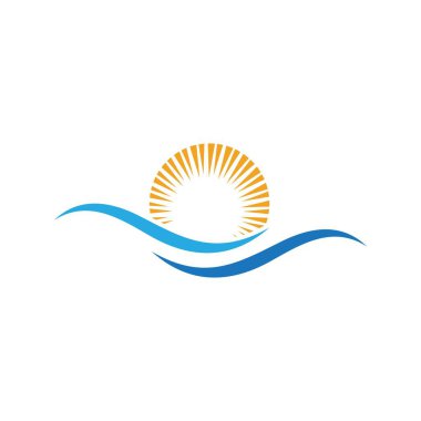 Su dalgası simgesi vektör çizim logosu