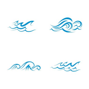 Su dalgası simgesi vektör çizim logosu