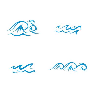 Su dalgası simgesi vektör çizim logosu