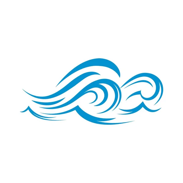 Acqua Onda Icona Vettoriale Illustrazione Disegno Logo — Vettoriale Stock