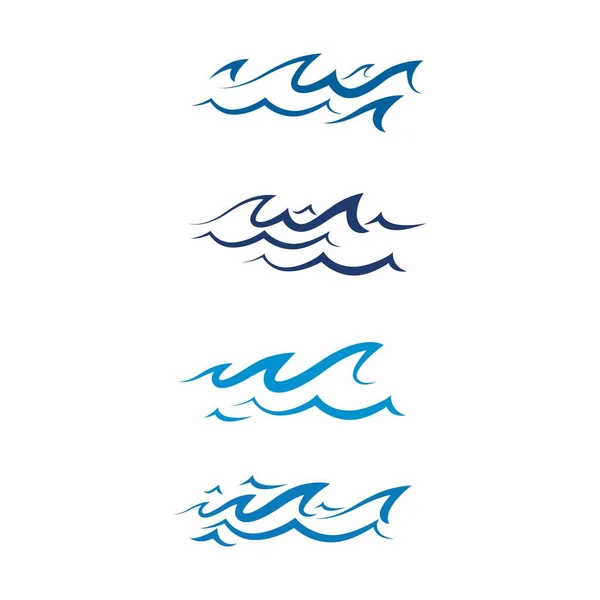 Ola Agua Icono Vector Ilustración Diseño Logo — Archivo Imágenes Vectoriales