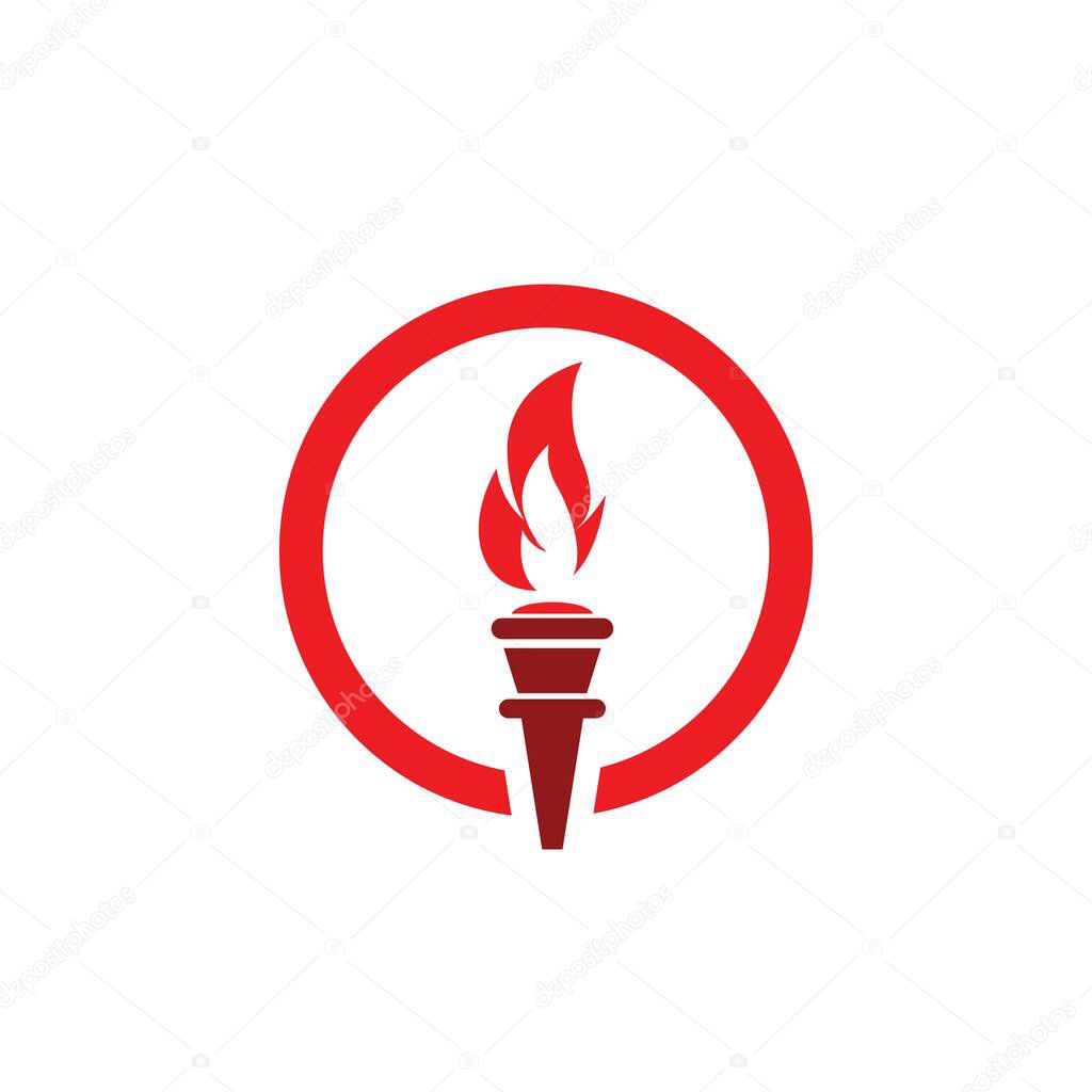 Torch vector icon illustration design template