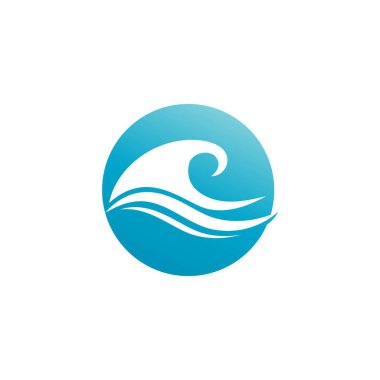 Su dalgası simgesi vektör çizim şablonu