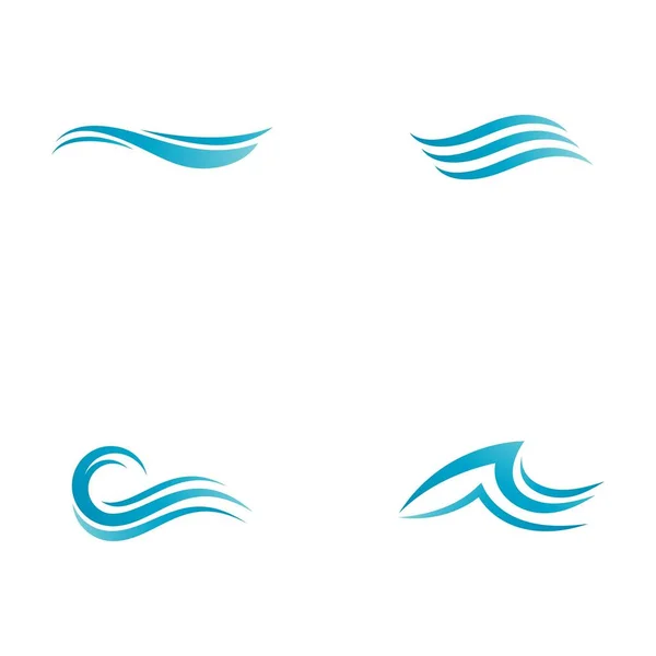 Vodní Vlna Ikona Vektor Ilustrace Design Šablona — Stockový vektor