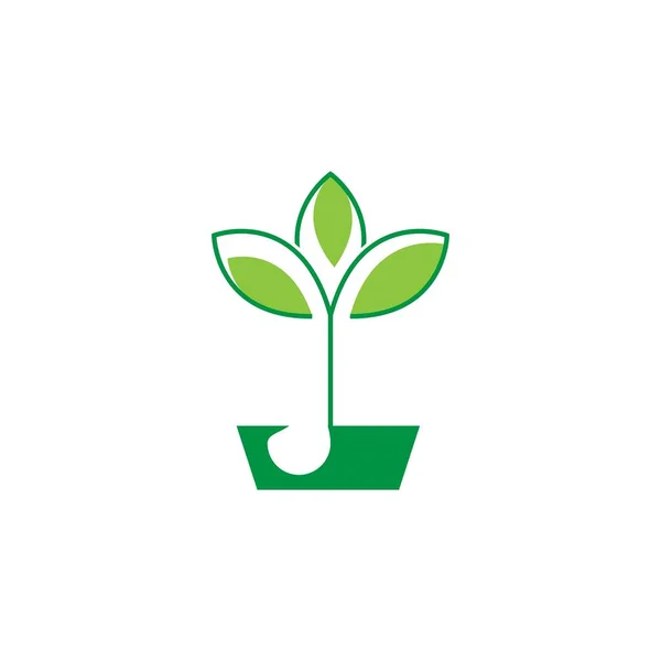 Logos Verde Árvore Folha Ecologia Natureza Elemento Vetor — Vetor de Stock