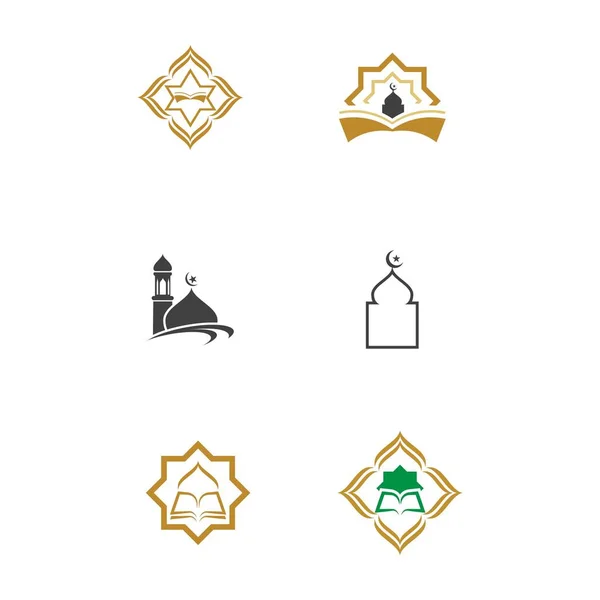 Wektor Ikony Muzułmańskiej Wzór Projektu Ilustracji — Wektor stockowy