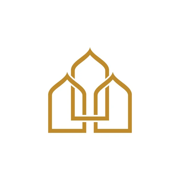 Moschea Vettoriale Icona Illustrazione Modello Design — Vettoriale Stock