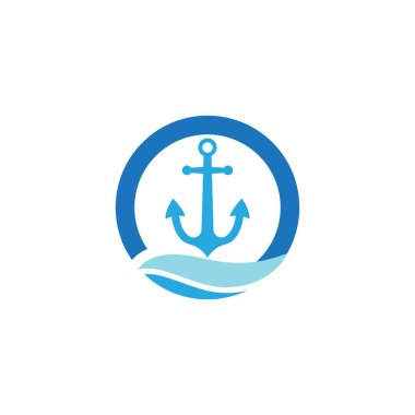 Anchor simgesi Logo Şablon vektör çizimi