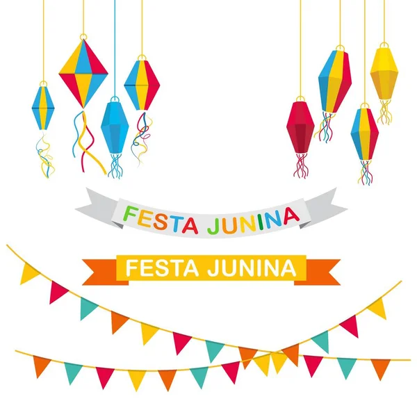 Festa Junina Element Vektör Illüstrasyon Tasarımı — Stok Vektör