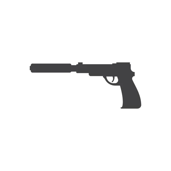 Gun Illustration Template Design Ícone Vetor —  Vetores de Stock