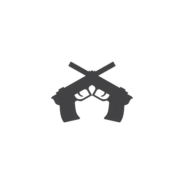 Gun Illustration Template Design Ícone Vetor — Vetor de Stock